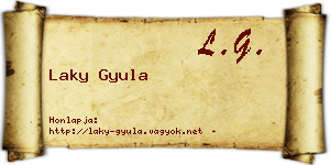 Laky Gyula névjegykártya