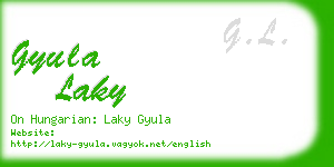 gyula laky business card